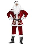 Feynman Weihnachtsmann Kostüm Santa Claus Kostüm Nicolaus Costume Weihnachten Anzug Uniform, XXXXL