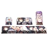 LANCHEN 4Pcs Japanese Anime PBT Space Keycaps Ahegao 6.25U ESC Leertaste Caps T