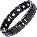 Smarter LifeStyle Elegantes Magnetisches Therapie-Armband Aus Titan Schmerzlinderung Für Arthritis Und Karpaltunnelsyndrom Schwarz Für Herren Und F