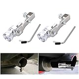 Silber Pfeife Auspuff Auspuff Aluminium Turbo Sound Pfeifen Ventil Aluminium Schalldämpfer Turbo Pfeife Auto Auspuffrohr Turbo Sound Simulator Pfeife Für Alle Arten Von Autos, Motorrädern-2Stücke(M)