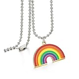 Unbekannt Harajuku Charme Regenbogen Herz Brief Blume Anhänger Halskette Für Frauen Kühlen Nette Mode Nachtclub Anlage Halsband Halskette Schmuck