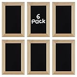 Belle Vous Mini Kreidetafel (6 Stk) – 15 x 10 cm – Naturbelassene Kreidetafel zum Aufhängen mit Holzrahmen - Kreidetafel zum Beschriften für Küche, Preisschilder, Hochzeit, Gastronomie, Event Dek