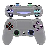 eXtremeRate Tasten Knöpfe für P S 4 Controller D-Pad L1 R1 R2 L2 Buttons Trigger Thumbsticks DTFS LED Kit CUH-ZCT2 für P S 4 Controller-Symbols Leuchttaste 10 Farben Modi 7 Bereiche(DTF 2.0)