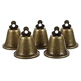 HEALLILY Kuhglocken Ziegenglocke Pferd Schaf Grasen Kupferglocken Vieh Nutztier Laut Glocke Anti Diebstahl Haustier Hund Katze Glöckchen für Bauernhoftier Wind Glockenspiel Machen 5 Stück