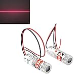 WayinTop 2 Stücke Fokussierbare Lasermodul Strichlaser Fokus Einstellbar Laser Rot 3-5V 650nm mit Kunststoff Linsen (Linienlaser)