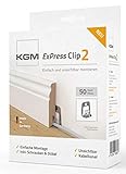 KGM Sockelleisten ExPress Clips 2 – Leistenclips für die unsichtbare Montage von Fußleisten – 50 Stück