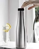 BOHORIA® Premium Design Thermosflasche Agua 900ml | Thermoskanne | Kanne für Kaffee, Tee & Wasser | Edelstahl | OneClick Verschluss (Stainless Steel)