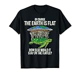 Flat Earth Society T Shirt Turtle Elephants Men Women G