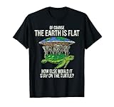 Flat Earth Society T Shirt Turtle Elephants Men Women G