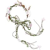 dressforfun 302792 Blumen Stirnband Haarband Blumenkranz, größenverstellbar, für Hochzeit oder Trachten Party, lila weiß