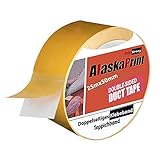 Alaskaprint Doppelseitiges klebeband extra stark Beidseitiges doppelseitiges Verlegeband Teppichband für alle Teppiche, Fußbodenheizung, PVC Beläge und Räume geeignet I 50mm x 25
