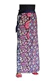 Lakkar Haveli Damen Langer Gypsy Floral Print Strand Wear Rock Patchwork Wickelschürze Mehrfarbig Bohemian Hippie Übergröße Gr. 48, M