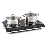 Klarstein VariCook Induktionskochfeld 2 Platten - Doppel Induktionskochplatte mit Touch-Bedienung, Doppelkochplatte mit Timer, 1 - 80 Minuten, 60 - 240 °C, 3500 W Leistung, g