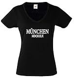 1860 Damen T-Shirt MÜNCHEN MDCCCLX löwen Girlie tshirtschwarz-S