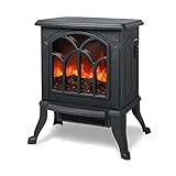 XMTECH 1500W Elektrokamin mit Heizlüfter Elektrischer Kamin Heizung , Heizer Ofen mit LED Kaminfeuer Flammeneffekt, PTC Heizleistung, geräuscharm, schw