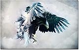 Leinwandbilder,Leinwand Malerei Moderne Abstrakte Aquarell Brid Eagle Landschaft Ölgemälde Druck auf Leinwand Pop Art Tier Poster Wandbild für Wohnzimmer 60*80