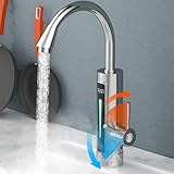 360 ° Drehbar Elektrischer Wasserhahn Durchlauferhitzer, Smart Heater, 3300w Digitale LED-Temperaturanzeige Elektrische Durchlauferhitzer für Küche Und Bad Instant Heißw