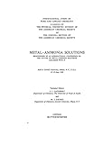 Metal—Ammonia Solutions: Proceedings of an International Conference on the Nature of Metal-Ammonia Solutions: Colloque Weyl II (English Edition)