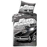 Fast & Furious Bettwäsche 135x200 + Kissenbezug 80x80 Fanartikel Fast and Furious Auto Racing · 100 % Baumwolle · Teenager-Bettw