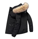 SKYWPOJU Isolierte Jacken wasserdichte Arbeitsjacke Regenmäntel Für Herren Golf Gepolsterte Jacke Leichte Warme Packbare Lässige Oberbekleidung Für Winterreisen Wandern Laufen Arb