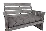 Ambientehome Loungekissen, 2er-Set Bankkissen, Dunkelgrau, 113 x 55 x 10 cm Auflag