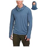 BOOMJIU Herren Shirt UV Schutz UPF 50+ Langarm Funktionsshirt Schnelltrocknend Komfort Sommer Outdoor Shirt Wandern Jogging Schutzkleidung L