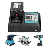 Makita Ersatz Ladegerät DC18RC 4000mAh Chnellladegerät für 14,4-18 V Batterie Ladegerät Werkzeugakkus 3A（EU-Stecker） 2 x Li-Ionen-Akkus + 1 x Ladeg