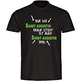 Multifanshop® Kinder T-Shirt - Nur wo Sankt Augustin Drauf Steht ist auch Sankt Augustin drin - schwarz - Mädchen & Jungen - Größe:152
