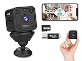 【Upgrade 800 mAh】 Cloud WiFi Mini Kamera Mit 64G TF-Karte - CUSFLYX 1080P Kamera Rechargeable Tragbar Nanny Haustier Büro Garage Heim überwachungskamera IR Nachtsicht Bewegungserkennung IOS/