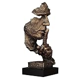 LIALIYA Schweigen ist eine Statue, Harz Abstrakte Skulptur Moderne Kunst, Figuren Stille Männer Carving Skulpturen für Wohnzimmer Study Eingang Home Office Decor,G