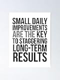 AZSTEEL Small Daily Improvement Quotes Office Decor Ideas Poster Best Gift 11.7'x16.5' for Friends Family