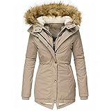 CCOOfhhc Damen Winter Jacke Mantel Parka Warm Gefütterte Winterjacke Outdoorjacke Wsserdicht Steppjacke Leicht Funktionsjacke übergangsjacke Wintermantel Lang Leichte Daunenjack