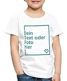 Spreadshirt Personalisierbares T-Shirt Selbst Gestalten mit Foto und Text Wunschmotiv Kinder Premium T-Shirt, 110-116, Weiß