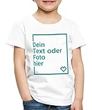 Spreadshirt Personalisierbares T-Shirt Selbst Gestalten mit Foto und Text Wunschmotiv Kinder Premium T-Shirt, 110-116, Weiß