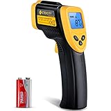 Etekcity Digital Laser Infrarot Thermometer IR Pyrometer berührungslos Temperaturmessgerät Temperaturmesser, -50 bis +380°C, LCD Beleuchtung, Gelb/Schwarz, Lasergrip 774 (8380 old)