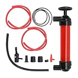Trintion Öl Absaugpumpe manuelle Handpumpe Saugpumpe mit 3 Schläuchen, Luftpumpe Aufsätze, rot für Gas Öl Benzin Wasser und andere Flüssigkeiten im N