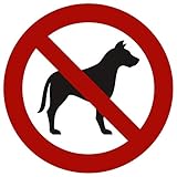 10 Stück Hunde verboten Aufkleber Ø 9,5cm Sticker mit UV Schutz für Außenbereich Innenb