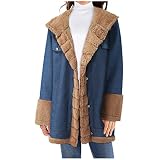 ERKAN Damen-Jeansjacke Lockere Jeansjacke All-in-One-Denim-Langarmjacke Retro-Langarmjacke Übergroße Übergangsjacke für Damen mit Stehkragen und Langen Ä