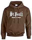 St. Pauli Herren Kapuzensweat kämpfen und Siegen Hoodiebraun-XL