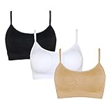 SHEKINI Damen Nahtlose Komfort Gepolsterter BH Bustier Push up Ohne Bügel Sports BH Yoga Stretch Yoga Bra Top 3er Pack