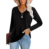 WAQD Damen Langarmshirt Farbblock Langarm Kurzarm T-Shirt Casual Rundhals Tunika Tops Pullover Damen Bluse Langarm Shirt Tunika Tshirt Kleidung Oberteile Tops Lässige Rundhals Sweatshirt H
