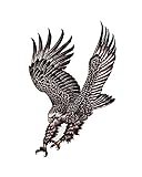 Klebetattoo Adler grau beige Sturzflug Flügel groß 1 Motive 1 Bog