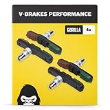V-Brake Bremsbeläge 2 Paar 72mm Asymmetrisch I Für Shimano, Tektro, Avid, Sram, XLC UVM I Hohe Bremsleistung I Langlebige & Passgenaue Bremsklö
