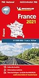 Michelin Frankreich 2021 (widerstandsfähig): Straßen- und Tourismuskarte 1:1.000.000 (MICHELIN Nationalkarten)