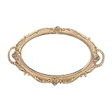 Baoblaze Gespiegelt Eitelkeit Tablett, Vintage Spiegel Dekorative mit Griffe Tablett für Display Parfüm, Dressering Tisch Ablage, Bad Retro Spieg