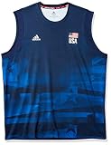 adidas Herren USA Volleyball Primeblue Jersey, Herren, Hemd, USA Volleyball Jersey Primeblue, Team Navy Blue/Glory Blue, S T