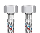 3/8' IG x 1/2' IG - ATCO® Flexschlauch Flexibler Panzerschlauch Verbindungsschlauch Anschlussschlauch Edelstahl Trinkwasserschlauch - Diverse Längen (3/8' IG x 1/2' IG x 30cm)