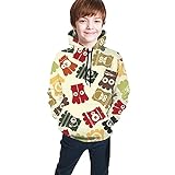 Teen Hoodies 3D Printed Pullover Hooded Sweatshirt with Pocket Cool Athletic Jacket, Comic-Comic-Figur, Monster, mit Reißverschluss, Schwarz, XL