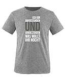 Comedy Shirts - Ich bin aufgestanden und angezogen. was wollt Ihr noch? - Jungen T-Shirt - Grau/Weiss-Grau Gr. 152/164