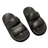 MoneRffi Pantoletten Damen Sandalen Badeschuhe Badeschlappen Herren Badelatschen Sommer Cozy Slide Slippers Garten cloudyzz Schlappen rutschfest Strand Sandale Gartenschuhe(Schwarz，36-37)